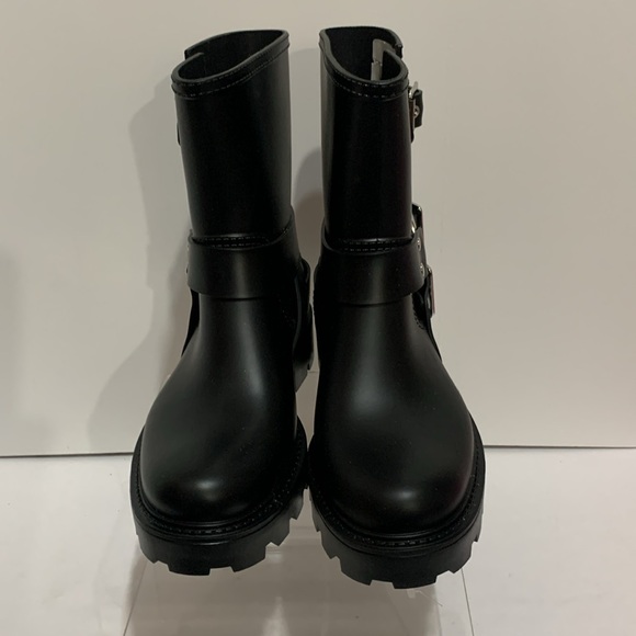 Jeffrey Campbell Black moto rubber boot NEW - Picture 6 of 10